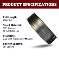 Drip Tape with 36” Spaced Emitters 4000' Roll
