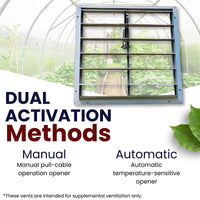 High Tunnel 30" Vent With Automatic Opener
