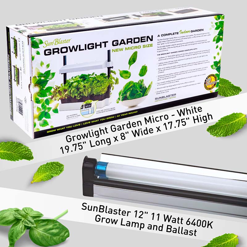 SunBlaster Micro Grow Light Garden - White